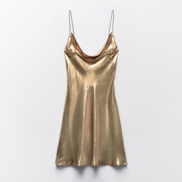 Zara METALLIC RHINESTONE STRAPPY MINI DRESS - Picture 15 of 16